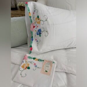 Floral Embroidered Standard Pillowcase Set of 2